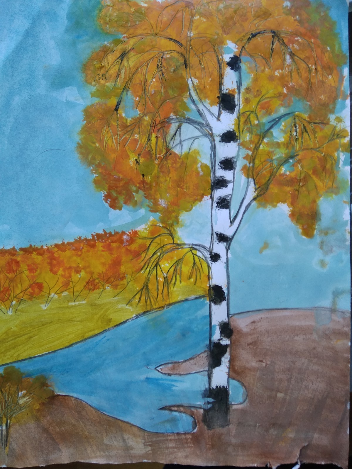 Березка 4 класс. Рисование береза осенью. Рисование осенней березы. Нарисовать осеннюю березу. Осень красками для детей.