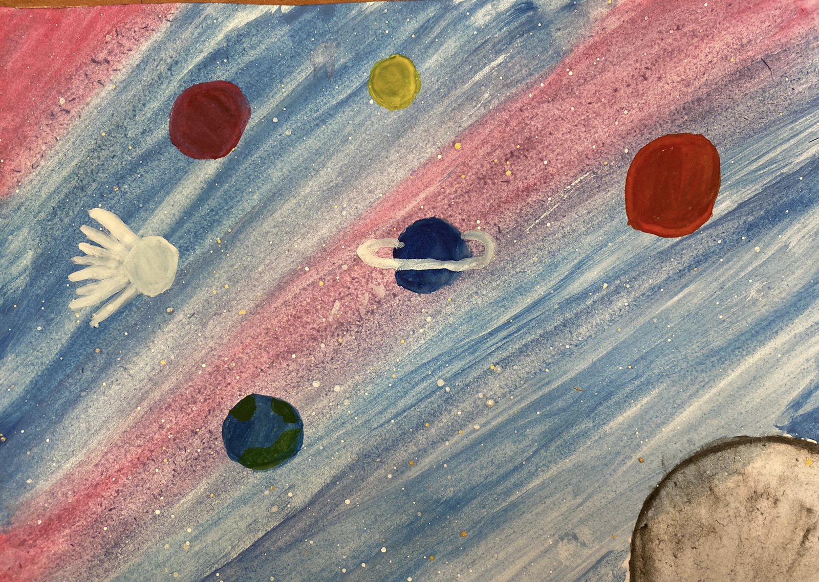 Космос рисунок. Нарисовать космос цветными карандашами. Рисуем космос песком.