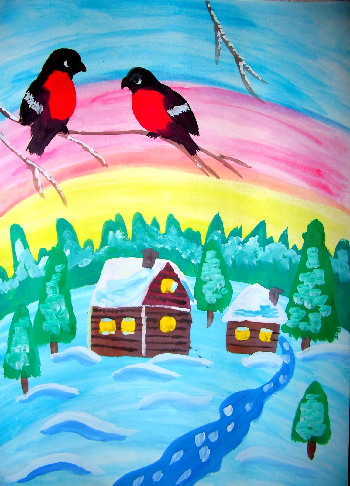 Зимняя фантазия рисунок в детский сад