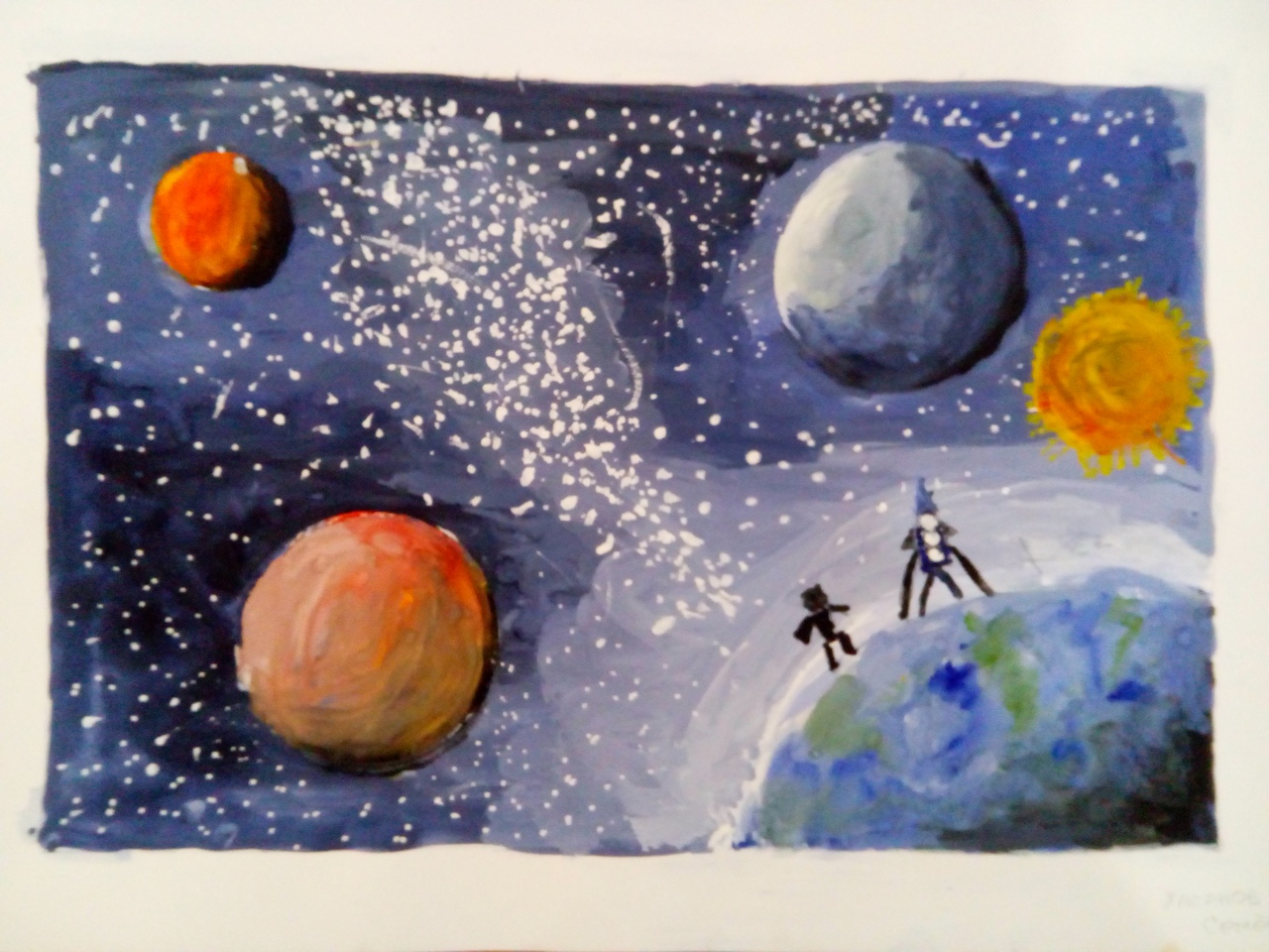Рисунки про космос для детей дошкольного возраста